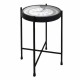 MESA RELOJ METAL Y CRISTAL RETRO 51X51X71 CM.
