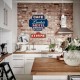 PLACA PARED COCINA CARTEL METAL RETRO 50X0.25X17 CM.