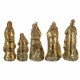 FIGURAS NACIMIENTO CON REYES MAGOS 5 PIEZAS RESINA DORADO 10.5X7X30.50 CM.