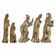 FIGURAS NACIMIENTO CON REYES MAGOS 5 PIEZAS RESINA DORADO 10.5X7X30.50 CM.