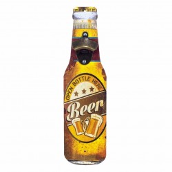 ABRIDOR BOTELLAS BOTELLA CERVEZA PARED MADERA 10.5X3.5X40 CM.