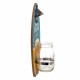 ABRIDOR BOTELLAS TABLA SURF CON RECIPIENTE PARA CHAPAS PARED MADERA 11.5X9X33.5 CM.