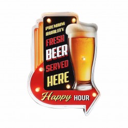 ADORNO PARED CERVEZA BEER BAR CARTEL METAL 25X4.5X35 CM.