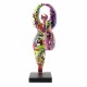 FIGURA BAILARINA MULTICOLOR RESINA 16X19X51 CM.