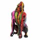 FIGURA GORILA MULTICOLOR RESINA 13X11.5X23 CM.