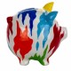 HUCHA CERDO MULTICOLOR DOLOMITA 14X12X13.5 CM.