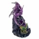 FIGURA DRAGÓN CON LUCES LED FANTASÍA RESINA 20X16X28 CM.