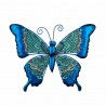 ADORNO PARED MARIPOSA AZUL METAL Y CRISTAL 30.50X1X24 CM.