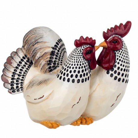 FIGURA GALLINAS RESINA 18X13X16 CM.