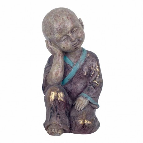 FIGURA BUDA ARRODILLADO RESINA 33X31.5X16.50 CM.