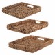 SET 3 BANDEJAS PALMA Y HIERBA MARINA 41X33X6 CM.