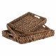 SET 3 BANDEJAS PALMA Y HIERBA MARINA 41X33X6 CM.