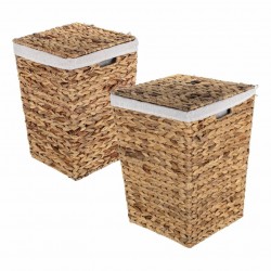 SET 2 CESTAS CANASTO PALMA Y HIERBA MARINA 35X35X50 CM.