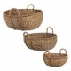 SET 3 CESTAS CON ASAS SEAGRASS ALGA MARINA 53X53X21 CM.
