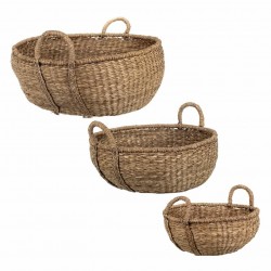 SET 3 CESTAS CON ASAS SEAGRASS ALGA MARINA 53X53X21 CM.