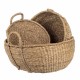 SET 3 CESTAS CON ASAS SEAGRASS ALGA MARINA 53X53X21 CM.