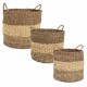 SET 3 CESTAS CON ASAS SEAGRASS ALGA MARINA 45X45X40 CM.