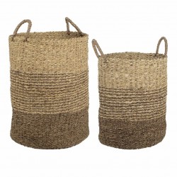 SET 2 CESTAS CON ASAS SEAGRASS ALGA MARINA 40X40X50 CM.