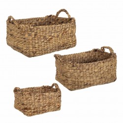 SET 3 CESTAS CON ASAS JACINTO DE AGUA 46X36X20 CM.
