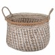 CESTA CENEFAS CON ASAS ALGAS Y PAPEL 40X40X30 CM.
