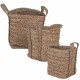 SET 3 CESTAS CON ASAS SEAGRASS ALGA MARINA 40X40X38 CM.