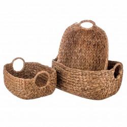 SET 3 CESTAS CON ASAS SEAGRASS ALGA MARINA 53X40X22 CM.