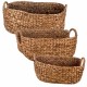 SET 3 CESTAS CON ASAS SEAGRASS ALGA MARINA 53X40X22 CM.