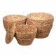 SET 3 CESTAS CON TAPA JACINTO DE AGUA NATURAL 50X50X39 CM.