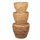SET 3 CESTAS CON TAPA JACINTO DE AGUA NATURAL 50X50X39 CM.