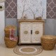 SET 3 CESTAS CON TAPA JACINTO DE AGUA NATURAL 50X50X39 CM.