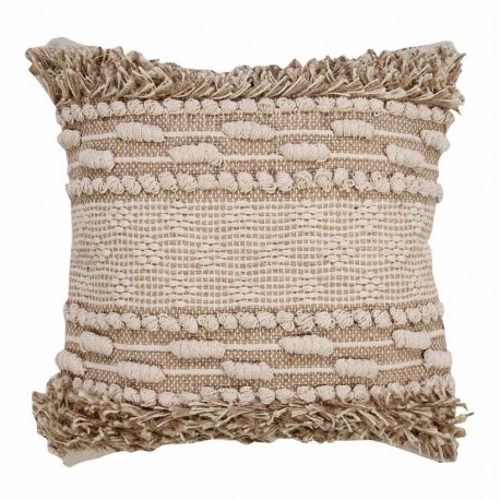 COJÍN YUTE NATURAL 45X45X3 CM.
