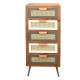 MUEBLE CAJONERA CON 5 CAJONES MADERA NATURAL 40X35X94 CM.