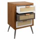 MUEBLE MESITA CON 3 CAJONES MADERA NATURAL 44X34X72 CM.