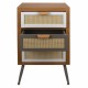 MUEBLE MESITA CON 3 CAJONES MADERA NATURAL 44X34X72 CM.