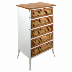 MUEBLE CAJONERA CON 5 CAJONES MADERA NATURAL 44X32X92 CM.