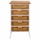 MUEBLE CAJONERA CON 5 CAJONES MADERA NATURAL 44X32X92 CM.