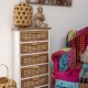 MUEBLE CAJONERA CON 5 CAJONES MADERA NATURAL 44X32X92 CM.