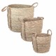 SET 3 CESTAS CON ASAS TRENZADA MISCANTHUS NATURAL 37X37X35 CM.