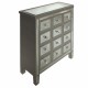 MUEBLE CÓMODA CAJONERA CON 12 CAJONES EFECTO ESPEJO MADERA Y CRISTAL 68X28X82 CM.