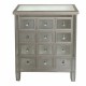 MUEBLE CÓMODA CAJONERA CON 12 CAJONES EFECTO ESPEJO MADERA Y CRISTAL 68X28X82 CM.