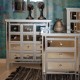 MUEBLE CÓMODA CAJONERA CON 12 CAJONES EFECTO ESPEJO MADERA Y CRISTAL 68X28X82 CM.