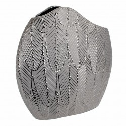 JARRÓN CENEFAS PLATA CERÁMICA 29X9X29.50 CM.