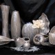 JARRÓN CENEFAS PLATA CERÁMICA 29X9X29.50 CM.