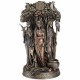 FIGURA DIOSA TRIPLE CELTA RESINA BRONCE 13.5X14X26 CM.