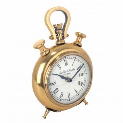 RELOJ SOBREMESA DORADO LATÓN 13X5X21 CM.
