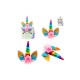 LOTE 3 DECORATIVOS CAKE TOPPER &quot;UNICORNIO&quot; PARA TARTAS 15X13 CM.