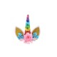 LOTE 3 DECORATIVOS CAKE TOPPER &quot;UNICORNIO&quot; PARA TARTAS 15X13 CM.