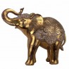 FIGURA ELEFANTE RESINA DORADO 26X10X22 CM.