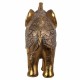 FIGURA ELEFANTE RESINA DORADO 26X10X22 CM.