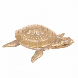 FIGURA TORTUGA RESINA DORADO 18.50X18X6.50 CM.